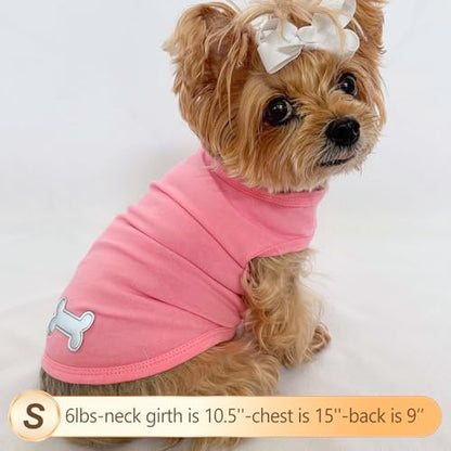 KYEESE 2Pack Dog Shirt, Soft Striped Dogs T Shirts, Lightweight Doggie Tank Top Cat Clothes, Sleeveless Dog Shirt for Small Dogs, Stretchy Pet Vest, Pink, Small - color: 01# 2Pack (Pink+Striped), size: Small (4-7lbs)