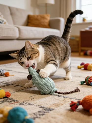 2 Pack Cat Mouse Toy Mouse Toys for Cats Cat Toy Mouse Cat Toys Mice Soft Plush Cat Chew Toy with Catnip for Kitten Interactive Play