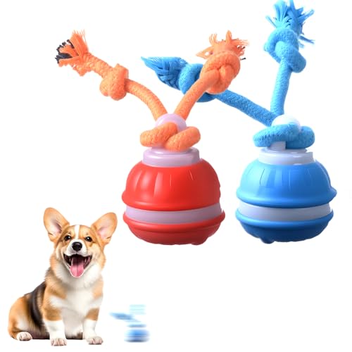 LECDOA Interactive Dog Toys, Smart Touch-Activated Automatic Rolling Ball, USB Rechargeable Bouncing Dog Ball, Suitable for Cats and Small to Medium-Sized Puppies (Blue+Orange) - color: Blue+Orange