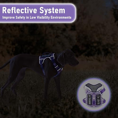 Tactical Dog Harness X-Large No Pull Easy Walker, Escape Proof Harness Vest with Handle, Reflective Vest with 2 Leash Clips and 3 Buckles, Newfoundland Alaska German Shepherd Mastiffs, XL - color: Purple Ethnic, size: Extra Large