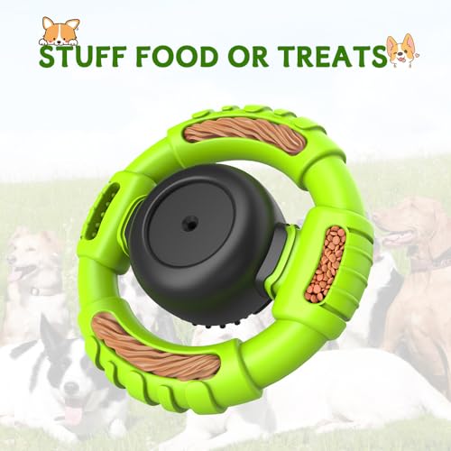 Dog Toys for Aggressive Chewers Large Medium Small Breed, Indestructible Durable Tough Dog Chew Toys to Keep Them Busy, Nylon Rubber Interactive Dog Toys - color: Grass Green