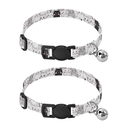 Cute Cats Easy to Wear Cat Collar 2 Pack Collars for Puppies - color: Cute Cats