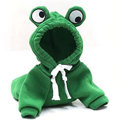 Warm Dog Winter Clothes Cute Fruit Dog Coat Hoodies Fleece Pet Dogs Costume Jacket for French Bulldog Chihuahua Ropa para Perro(Green,S) - color: Green, size: S