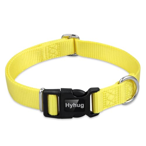 Small Dog Collar Quick-Release Yellow| Heavy-Duty Nylon Puppy Collar, Adjustable & Durable Pet Supplies for Boy & Girl Dogs (Small, Illuminating Yellow) - color: Luminous Yellow, size: Small