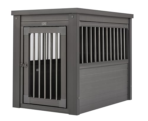 New Age Pet ecoFLEX Pet Crate/End Table, Small, Grey, Model:EHHC405S - color: Grey, size: 23.8"L x 18.2"W x 22.2"H