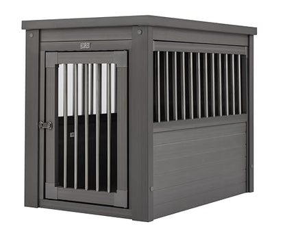 New Age Pet ecoFLEX Pet Crate/End Table, Small, Grey, Model:EHHC405S - color: Grey, size: 23.8"L x 18.2"W x 22.2"H