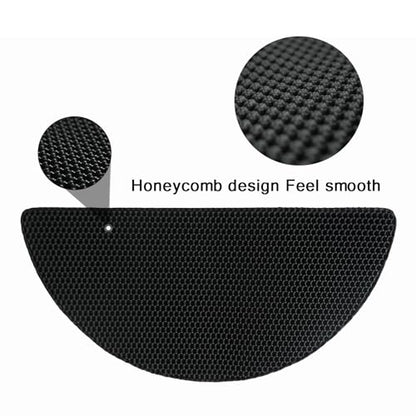 Cat litter mat hemicycle 100% Waterproof Urine Proof Trapping Mat 1 Pack (31.5''X15'Inch (Pack of 1)) Easy Clean (Black, 32x16 inch)