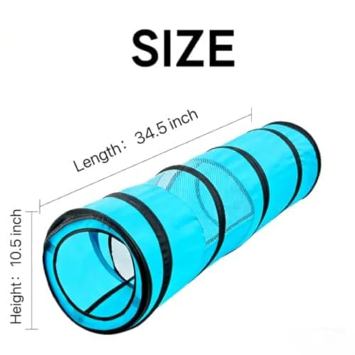 PAWISE Cat Tunnel for Indoor Cats, Collapsible Interactive Cat Toy Tube with Peek Hole, Foldable Pet Play Tent for Kittens Rabbits Small Animals, 10.5x34.5 Inches