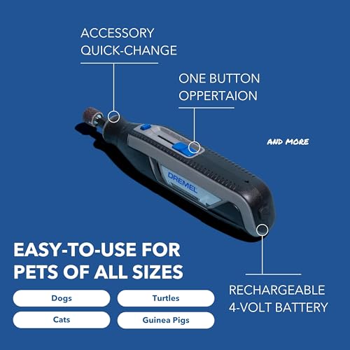 Dremel PawControl 7760-PET Dog Nail Grinder and Trimmer - Cordless & Rechargeable Pet Grooming Tool Kit - Safe for Dogs, Cats, and Small Animals (Amazon Exclusive)