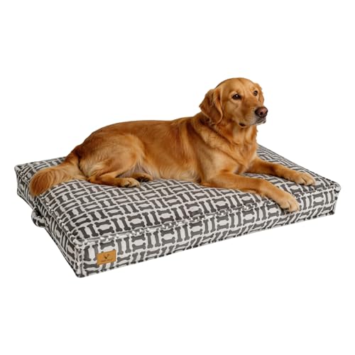 Dog Bed with Easy-Grip Handle - Shredded Memory Foam Pet Bed, Removable & Machine Washable Cover, Non-Slip Bottom, Choose from Cooling Linen or Warm Flannel Style for Dogs & Cats (Medium - size: Medium