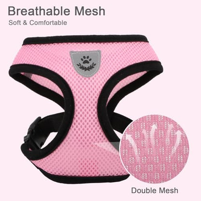Pet Dog Vest Harnesses Puppy Cotton Polyester Adjustable Dog Mesh Harness Travel Chest Strap Vest Reflective (M, Pink) - color: Pink, size: M