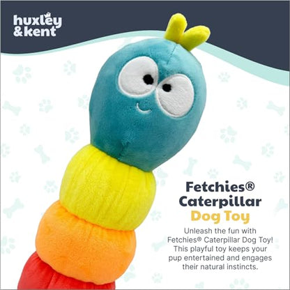 Huxley & Kent Funny Dog Toy w/Squeaker – Power Plush Squeaky Dog Toys for Small, Medium & Large Dogs – Soft Stuffed Animal for Indoor Play & Fetch - Fetchies® Caterpillar, Small - size: Small, style: Fetchies Caterpillar