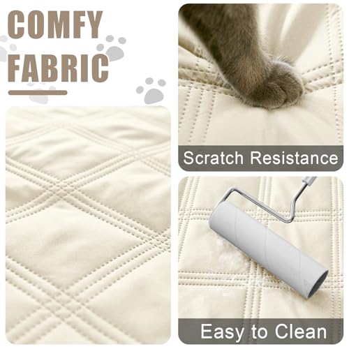Smiry Waterproof Dog Bed Cover Blanket 40x50, Soft Reversible Pet Blanket, Washable Leakproof Cats Dogs Couch Cover for Sofa, Couch, Furniture, Beige/Beige - color: Beige/Beige, size: 40x50 Inch