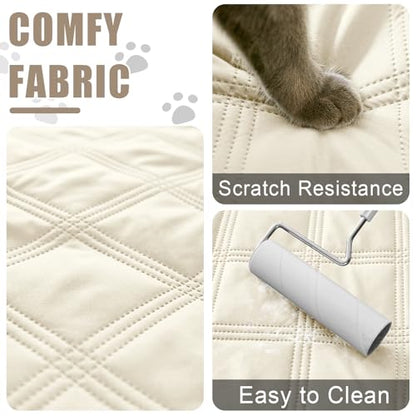 Smiry Waterproof Dog Bed Cover Blanket 40x70, Soft Reversible Pet Blanket, Washable Leakproof Cats Dogs Couch Cover for Sofa, Couch, Furniture, Beige/Beige - color: Beige/Beige, size: 40x70 Inch