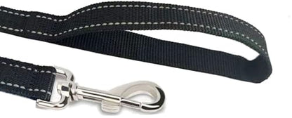 Reflective Dog Leash 4Ft /5 Foot /6 Feet Long, 1 Inch Wide, for Small and Medium Dogs - color: Reflective Black, size: 1'' x 4 FT