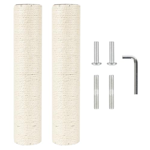 2.9in 7.4cm Diameter Cat Tree Replacement Post Pole Parts Sisal (M10, 35cm/13.8in) - color: 35cm/13.8in*2poles, size: M10