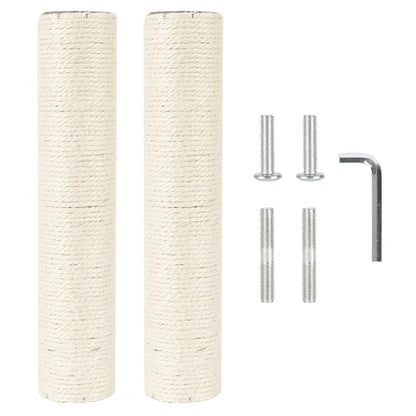 2.9in 7.4cm Diameter Cat Tree Replacement Post Pole Parts Sisal (M10, 35cm/13.8in) - color: 35cm/13.8in*2poles, size: M10