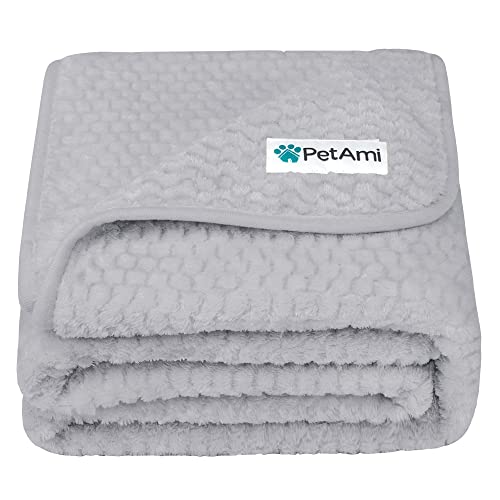 PetAmi Waterproof Dog Blanket, Leakproof XL Pet Blanket for Large Dogs, Furniture Sofa Couch Cover Protector, Fleece Cat Throw Bed Crate Kennel, Reversible Washable Soft Plush, Twin 60x80 Light Gray - color: Light Gray, size: X-large (60x80)