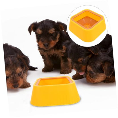 YARNOW Spill Pet Water Bowl Sturdy Floating Design Cat and Dog Feeder Plastic for Cats Small Dogs - color: Yellow