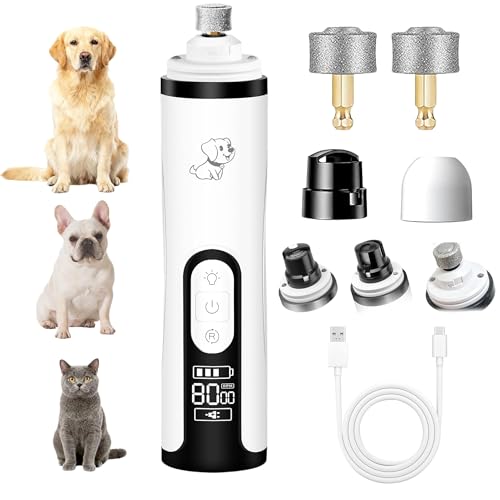 2026 Upgraded Silent Groom Pro Nail Grinder for Dogs & Cats, 3-Speed Cordless silent grooming pro with LED Light, 2000mAh Long Battery Life, Painless Paws Grooming for Small Medium Large Pets (White) - color: White