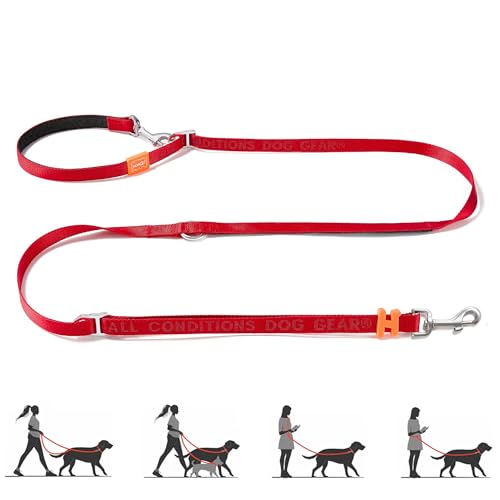 Hands Free Dog Leash with Padded Handle,Multifunctional Crossbody Waist Leash for Walking Running Jogging Training,7.5 FT Nylon Adjustable Length for All Breeds(Red, Standard) - color: Red, size: Standard