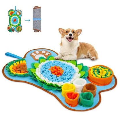 ORIA Snuffle Mat for Dogs, 25''x17'' Interactive Slow Feeder Mat with Mental Stimulation for Boredom, Anxiety Relief, Dog Puzzle Toy & Treats Hunting Game for Small Medium Dogs Puppies - size: 25x17 inch