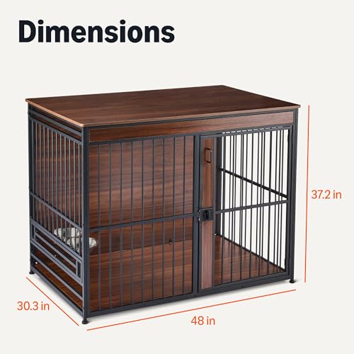 Amazon Basics Furniture Style Dog Crate, 48 Inches - size: 48''