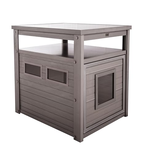 New Age Pet ECOFLEX Jumbo Cat Box Cover and End Table with Litter Box Enclosure and a 10 Year Warranty Hides Unsightly Litter Box made with Moisture & Odor Resistant Composite Material, Grey - color: Grey, size: Jumbo