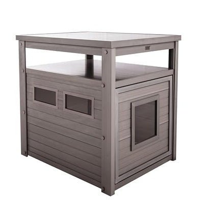 New Age Pet ECOFLEX Jumbo Cat Box Cover and End Table with Litter Box Enclosure and a 10 Year Warranty Hides Unsightly Litter Box made with Moisture & Odor Resistant Composite Material, Grey - color: Grey, size: Jumbo
