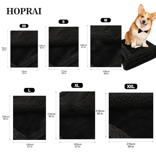 Dog Blanket, Waterproof Reversible Sherpa Fleece Throw Blanket, Furniture Cover for Bed, Couch, Sofa Protection from Liquid Pee and Pet Fur of Puppy, Cat (Black M39*57inches) - color: Black, size: 39*57