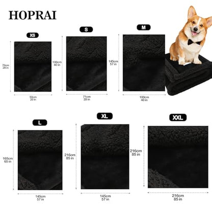 Dog Blanket, Waterproof Reversible Sherpa Fleece Throw Blanket, Furniture Cover for Bed, Couch, Sofa Protection from Liquid Pee and Pet Fur of Puppy, Cat (Black S28*39inches) - color: Black, size: 28*39