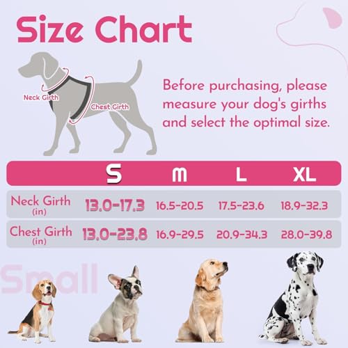 Dog Harness Small Sized, Easy Wearing with 3 Buckles, Adjustable No Pull Pet Harness with 2 Rings for Walking, No Chock Reflective Soft Padded Vest with Control Handle, Pink & Black, S - color: Pink & Black, size: Small
