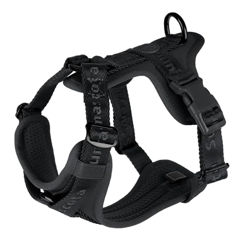 No Pull Dog Harness with Lycra, Three-Point Force Dispersion & 3D Padding, Adjustable Breathable Mesh for Small Medium Large Dogs(Black,XS) - color: Black, size: XS(Neck:10.0-16.0,Chest:14.0-20.0)