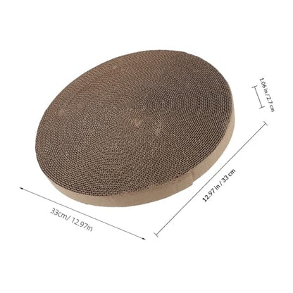 Replaceable Cat Scratching Board Refill Pad Sturdy Corrugated Cardboard Round Floor Scratch Mat Household Kitten Scratcher for Indoor Cat Play and Claw Maintenance