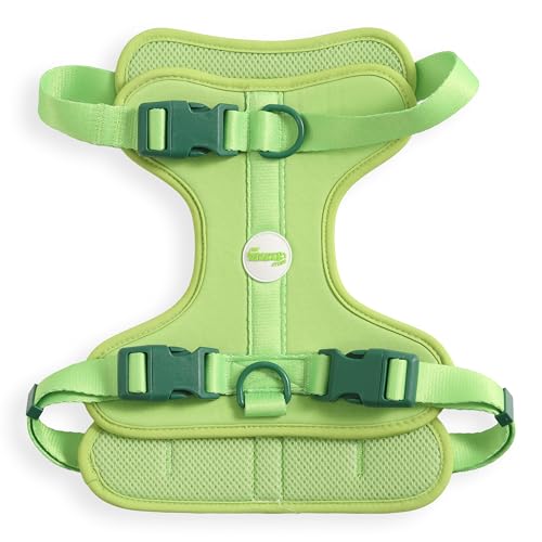 HNS1003B Arlo Large Adjustable Soft Padded No Pull Pet Harness with 3 Buckles and 3 Leash Clips, Mojito - color: Light Green, size: Large (Chest: 24 - 37")