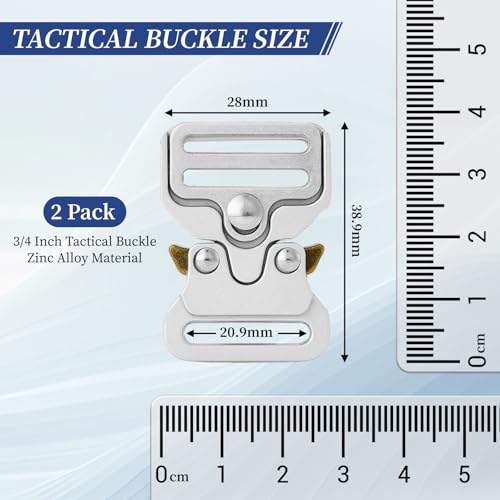 DEVPSISR Tactical Buckle Replacement 2 pack,Metal Buckle Clip for Dog Collar, Keychain, Hunting Belt Bags - color: 3/4 Inch Silver 2pcs, size: 3/4 Inch