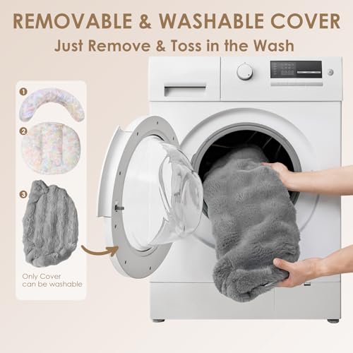 EHEYCIGA Dog Bed Medium Size Dog, Fluffy Small Dog Couch with Removable Washable Cover, Bolster Pet Sofa, Waterproof and Non-Slip, 30" x 30"x 8.5", Grey - color: Grey, size: 30"L x 30"W x 8.5"Th