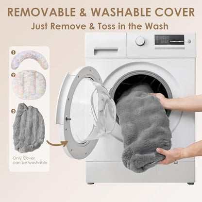 EHEYCIGA Dog Bed Medium Size Dog, Fluffy Small Dog Couch with Removable Washable Cover, Bolster Pet Sofa, Waterproof and Non-Slip, 30" x 30"x 8.5", Grey - color: Grey, size: 30"L x 30"W x 8.5"Th