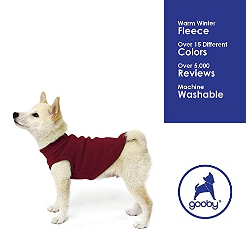 Gooby Stretch Fleece Vest Dog Sweater - Burgundy, X-Small - Warm Pullover Super Stretchy Fleece Dog Jacket for Small to Large Dogs - color: Burgundy, size: X-Small Length (7")