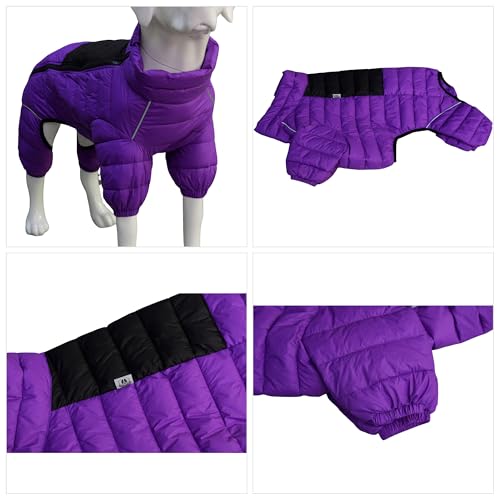 Purple Dog Jacket, Windproof & Waterproof, Reflective, Adjustable, Zippered, Snow Jacket for Small to Large Dogs - color: Purple, size: M (12.5inch Back)