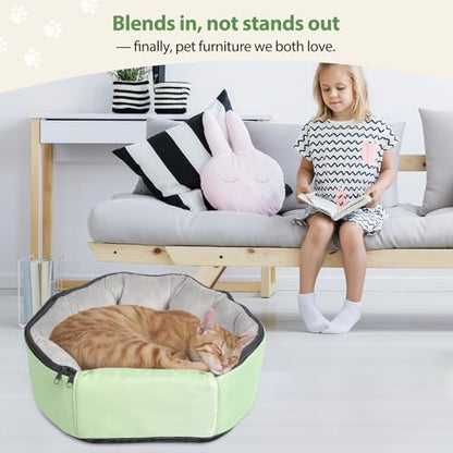 2-in-1 Pet Sling Carrier & Bed, Convertible Cat Travel Bag with Machine Washable Cover, Breathable Mesh & Hand-Washable Support Pad, Airline Approved for Cats & Small Dogs Up to 22lbs - color: G