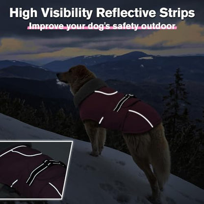 Lelepet Warm Dog Coats for Small Dogs Waterproof Dog Winter Jacket Reflective Pet Fleece Vest Windproof Cold Weather Coats with Adjustable Buckle & Leash Hole, Pink, S - color: Pink, size: S
