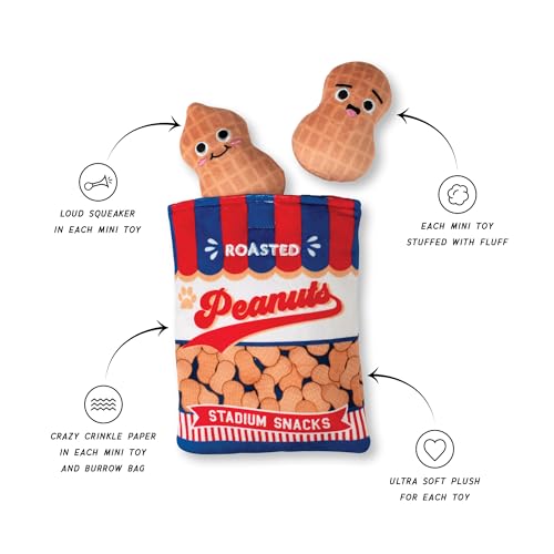 Fringe Studio Plush Dog Toy, Hide & Seek Burrow 3 Pieces Set, NUT-in BUT Fun, Pet Shop Collection (289243) - color: Nut-In But Fun