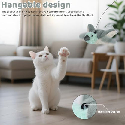 Cat Toys Flapping Birds with Catnip Bags, Chirping Interactive Kitten Toy Indoor, Lifelike Birdie Tweets, Rechargeable Enrichment Moving Wings Cat Exercise Toys Kicker for All Breeds Cat Dog(Gray) - color: A5