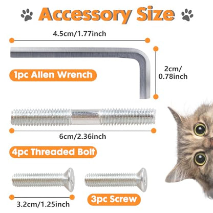 PowerKing Thick Natural Sisal Replacement Scratching Post,15.7" Length, 4.5" Thick, 2Pcs M8 Cat Scratch Post Refill Poles, Ideal for Refurbishment, Includes Screws, Natural - color: Beige, size: 15.7''+15.7'' (4.5'' Thick)