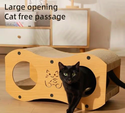 Cat Scratcher | Cardboard Cats Scratcher House | 23-Inch Cat Scratcher for Indoor Cats | Wavy Scratcher for Play, Scratch and Rest | Kitten Scratching Board Pad