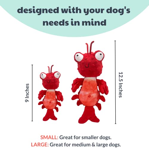 Huxley & Kent Slappies for Dogs | Claude Lobster (Large) | Squeak & Shake Dog Toy | No Stuff Squeaky Toy, TPR Ball in Head | Simulates Hunting Nature for Dogs - size: Large, style: Claude Lobster