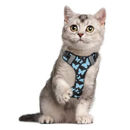 Dreamy Butterfly Blue Black Reflective Vests for Large Dogs for Dog pet Dog Training Accessories Cat Harnesses Chaleco para perro - size: M
