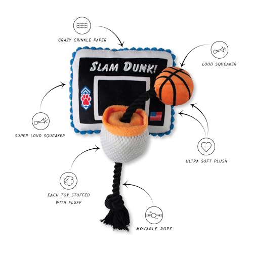 Fringe Studio Plush Dog Toy with Rope, TAKE IT to The Hoop, Pet Shop Collection (314245) - color: Hoop