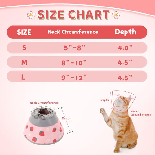Cat Cone Collar Soft to Stop Licking, Adjustable, Foldable Lightweight Kitten Cones After Surgery Recovery for Cats & Kittens, Cat Cone Alternative, Easy Eating (Pink, S) - color: Pink, size: S
